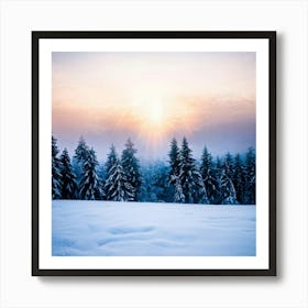 Abstract Landscape Showcasing The Battle Between Winters Chill And The New Years Promise Sun Rays (3) Art Print