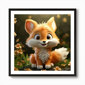 Cute Fox In The Forest 1 Art Print