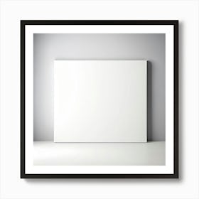 Mock Up Blank Canvas White Pristine Pure Wall Mounted Empty Unmarked Minimalist Space P (1) Art Print