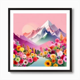 Firefly An Illustration Of A Beautiful Majestic Cinematic Tranquil Mountain Landscape In Neutral Col 2023 11 22t235516 Art Print