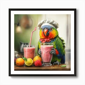 Chef Parrot 2 Art Print