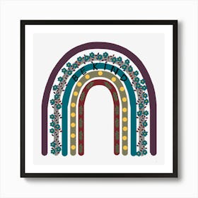 Colorful Be Kind Rainbow Arch Of Flowers  Art Print