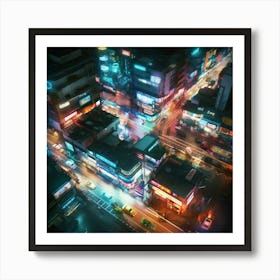 Cityscape At Night 1 Art Print