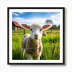 Grass Husbandry Friendly Pasture Day Many Fauna Country Rural Little Green Farm Cute Ho (3) Art Print