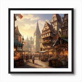 Medieval Market 1 Art Print