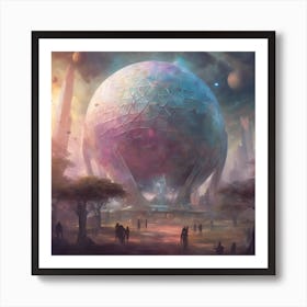 Cosmic Journey: Spaceship Earth Amongst the Stars Art Print