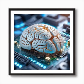 Artificial Intelligence Brain In Close Up Miki Asai Macro Photography Close Up Hyper Detailed Tr (31) Art Print