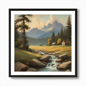 Mountain Stream art print 3 Art Print