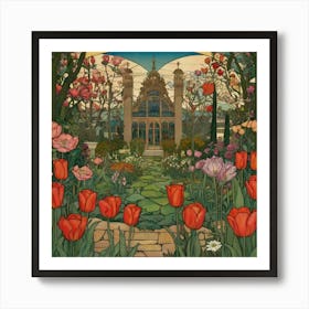 Tulips In The Garden 27 Art Print