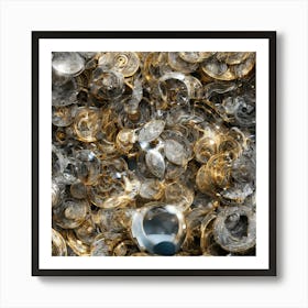 Gold And Silver Buttons Poster