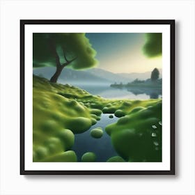 Mossy Green Grass Art Print