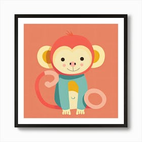 Charming Illustration Monkey 3 Art Print