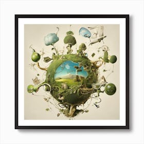 World In 3d Art Print