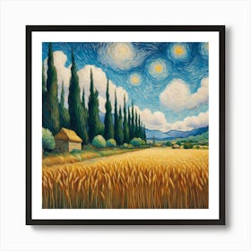 Van Gogh Painted A Wheat Field With Cypresses In The Amazon Rainforest Art Print