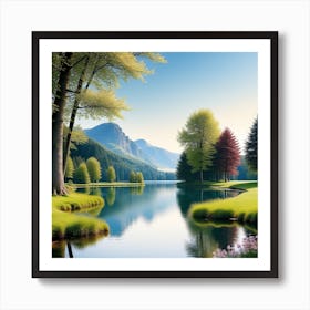 Lake In The Mountains 10 Art Print