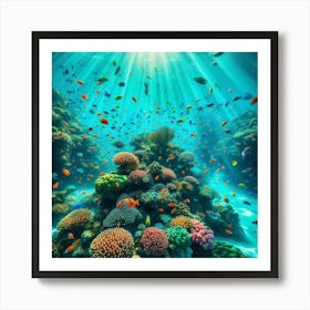 Coral Reef With Fishes Art Print