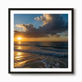 Sunset On The Beach 3 Art Print