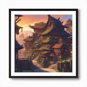 Warcraft Orc Town 1 (1) Art Print