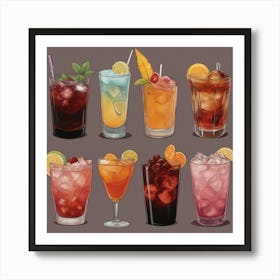 Default Drinks In The Style Of Popular Movies And Tv Series Ae 3 Art Print