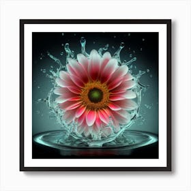 Water Splash Flower 1 Art Print