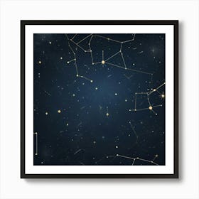 Constellations In The Night Sky Art Print