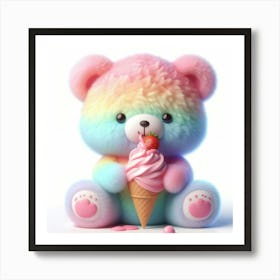 Rainbow Teddy Bear 3 Art Print