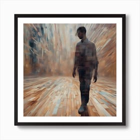 Abstract Man Walking In The City Art Print