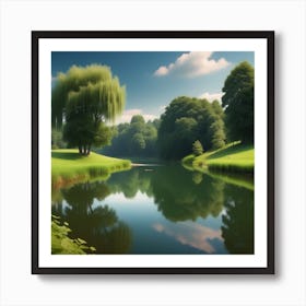 Peaceful Countryside Lake (16) Art Print