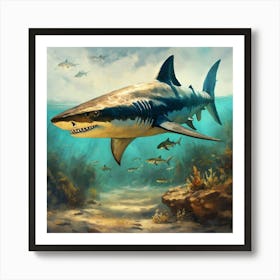 Oil Paint Concept Art Of An Ancient Prehistoric Sh (1) Art Print