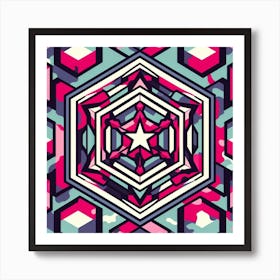 Pattern red green violet pink 1 Art Print