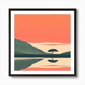 A Lake Nakuru In Kenya Minimal Illustration 1720351469 2 Art Print