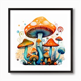 Colorful Mushrooms 11 Art Print