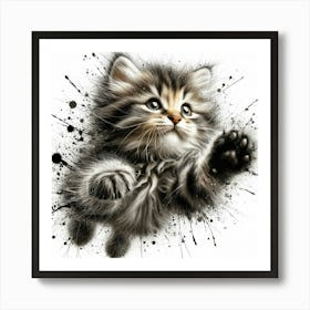 Kitten Flying Art Print