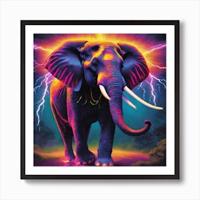 Lightning Elephant Art Print