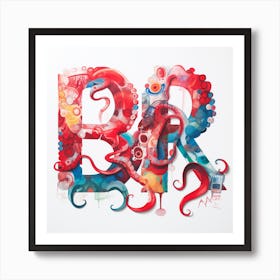 Br Text Splash Lettering Art Print