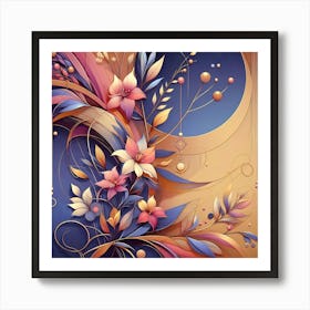 Abstract Floral Painting 17 Art Print