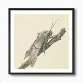 Moth On A Branch Art Print