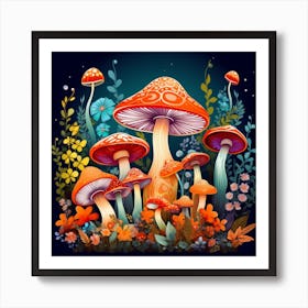 Mushroom Garden 6 Art Print