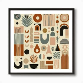 boho Abstract Geometric Pattern Art Print