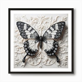 Lace & Porcelain Butterfly I Art Print