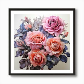 Roses In A Vase 1 Art Print