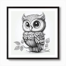 Owl Drawing Póster