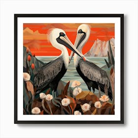 Bird In Nature Brown Pelican 2 Art Print