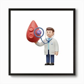 Doctor Holding A Blood Drop Poster