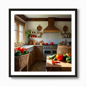 Default 3 A Modern Kitchen With Sleek Countertopsa Rustic Kitc 1 Art Print