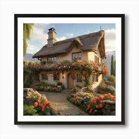 Cottage Garden art print Art Print