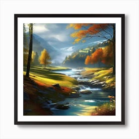 Autumn Landscape Painting 24 Art Print