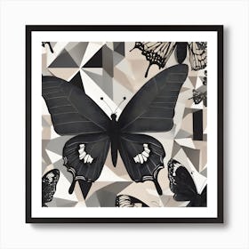 Black Butterflies Art Print