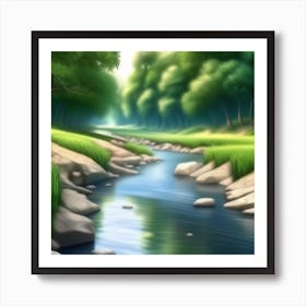 River In The Forest 14 Art Print