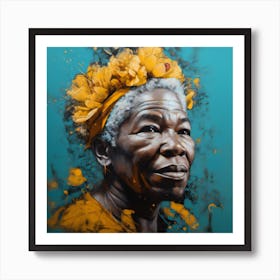 Painting Black Older Woman 055620 Art Print